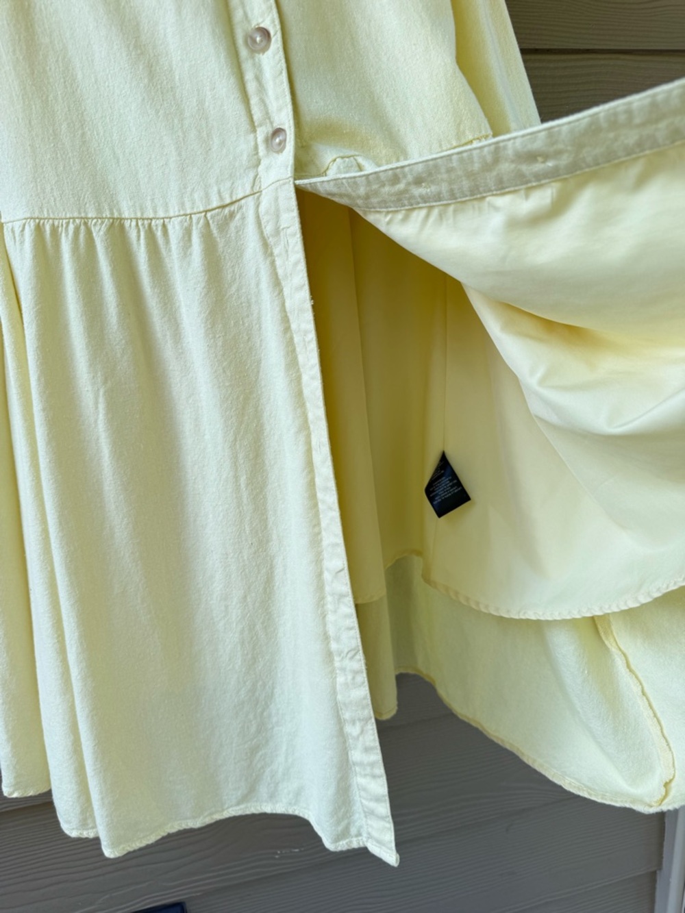Nicole Miller Yellow Linen Blend Belted Collared Midi Sleeveless Shirt Dress XL - Picture 11 of 11